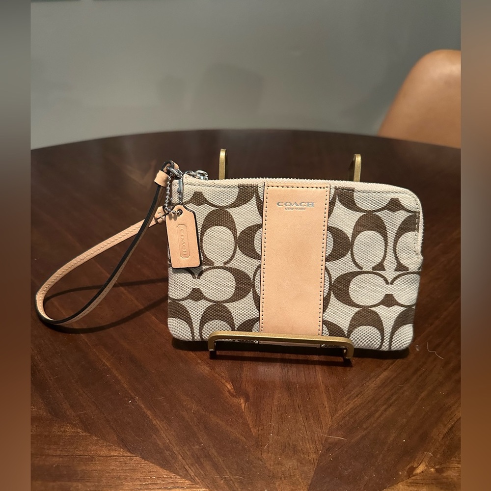 Coach corner zip wristlet